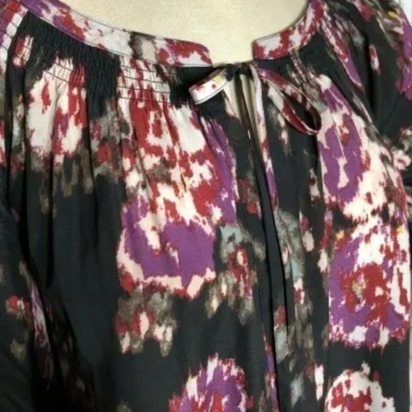 Black Rainn Watercolor Print Blouse XL - Picture 2 of 3